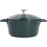 MasterClass Small Casserole Dish with Lid, Lightweight Cast Aluminium, Induction Hob and Oven Safe, Hunter Green, 2.5 Litre/20 cm