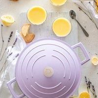 MasterClass Medium Casserole Dish with Lid, Lightweight Cast Aluminium, Induction Hob and Oven Safe, Lavender, 4 Litre/24 cm