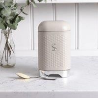 KitchenCraft Sugar Storage Canister with Lid, Latte Cream, 11.5 x 11.5 x 19.5cm