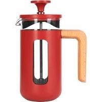 La Cafetière Pisa 3 Cup Cafetière Borosilicate French Press Wood Handle - Red