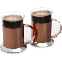 La Cafetière Set Of 2 Copper-Effect Stainless Steel Coffee Cups