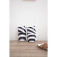 Kitchen Craft Barrel Mug Set of 4 Nautical Stripe