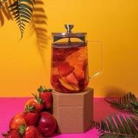 La Cafetière Loose Leaf 4-Cup//1050ml Teapot with Lid, Heat-Resistant Glass Tea Infuser with Built-in Stainless Steel Filter for Tea Leaves and Ground Coffee Infusions