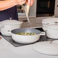 Cream Cast Aluminium Shallow Casserole Dish, 4L