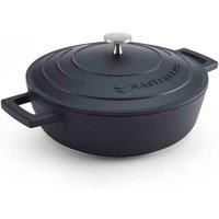 MasterClass Casserole Dish with Lid 2.5L/24 cm, Lightweight Cast Aluminium, Induction Hob and Oven Safe, Black