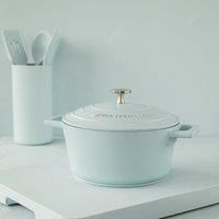 MasterClass Large Casserole Dish with Lid 5l/28 cm, Lightweight Cast Aluminium, Induction Hob and Oven Safe, Sky Blue