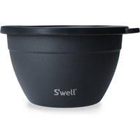 S/'well Stainless Steel Salad Bowl Kit - 64oz, Onyx - Comes with 2oz Condiment Container and Removable Tray for Organization - Leak-Proof, Easy to Clean, Dishwasher Safe