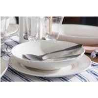 Mikasa Cranborne 4-Piece Pasta Bowl Set, Service for 4, Set of 4 Cream Stoneware Pasta Bowls, 24cm Large Dinner Bowls - Microwave & Dishwasher Safe