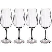 MIKASA Treviso Crystal Red Wine Glasses, 600ml, Set of 4 Lead-Free, Clear Fine Glasses with Rippled Effect for Celebrations