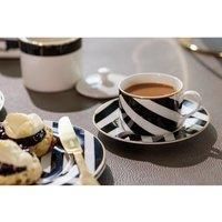 MIKASA Luxe Deco 2pc Fine China Tea Cup & Saucer Set - Geo Pattern, 250ml, Gift Boxed
