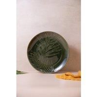 Mikasa Jardin Round Serving Platter, Green Stoneware Serving Platter for Food, 35cm, Large Serve Plate for Starters & Antipasti - Gift Boxed & Dishwasher Safe