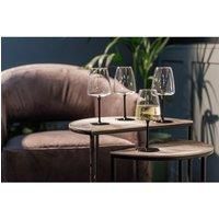 MIKASA Palermo Crystal White Wine Glasses Set of 4, 400ml, White Wine Glass Set with Black Stems | 100% Lead-Free Crystal - Gift Boxed & Dishwasher Safe