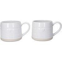 Mikasa Stoneware 2pc 380ml Cosy Mugs, Heart, Gift Boxed