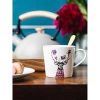 Mikasa x Tipperleyhill 380ml Fine China Mug, Stag, Gift boxed