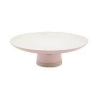 Jamie Oliver Big Love Showstopper Stand, White and Pink Beautiful Cake Stand With Elevated Rim For No Mess and Drip, Dishwasher - Safe, Ideal Size, 31x10CM