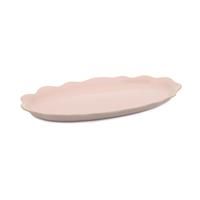 Jamie Oliver Big Love Pass-Me Platter, Pink Durable Speckled Stoneware Fluted Shape Oven-to-Table Platter with Transparent Glaze, Dishwasher, Oven-Safe, 35x20CM