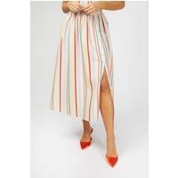 Kassia Stripe Button Detail Midi Skirt Co-ord