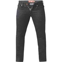 Duke Mens Claude King Size Tapered Fit Stretch Jeans (44R) (Black)