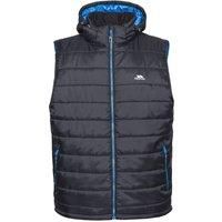 Mens Padded Gilet Bodywarmer with 2 Zip Pockets & Adjustable Zip Off Hood Franklyn - Black M