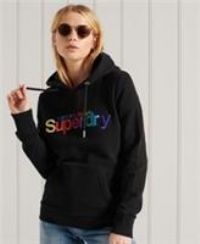Superdry Womens Classic Rainbow Embroidered Hoodie Size 8