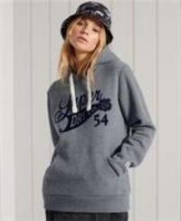 Superdry Women's Collegiate CALI State Hood Sweatshirt, Dark Marl, S