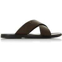 Dune Mens Frankss Brown Leather Male Sandal Summer