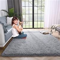 (80 cm x 300 cm (2ft 6" x 10ft)-Large Runner, Grey) Anti-Slip Super Soft Mat Living Room Bedroom Carpet Rug