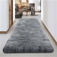 (80 cm x 150 cm (2ft 8" x 5ft)-Hallway Runner, Grey) Anti-Slip Super Soft Mat Living Room Bedroom Carpet Rug