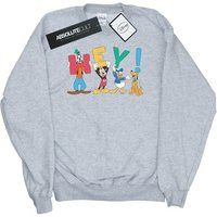 Disney Men/'s Mickey Mouse Friends Hey Sweatshirt Sport Grey Small