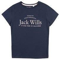 Jack Wills Girls Script Short Sleeve T Shirt - Navy