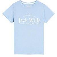 Jack Wills Girls Script Short Sleeve T Shirt - Chambray Blue