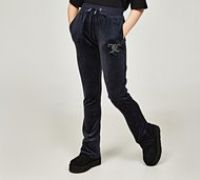 Juicy Couture Girls Diamante Velour Bootcut Pant - Purple - Size XL/G