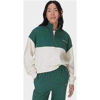 Sweaty Betty Womens Training Revive Crop Half Zip - Green