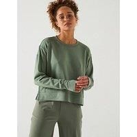 Sweaty Betty Womens Training After Class Crop Sweatshirt - Green