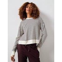 Sweaty Betty Womens Training After Class Crop Sweatshirt - White/Brown