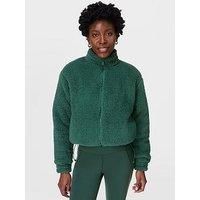 Sweaty Betty Womens Training Canyon Fleece Zip Up - Green - Green