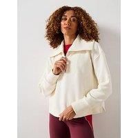Sweaty Betty Womens Training Peaceful Rib Half Zip Cropped Sweatshirt - White