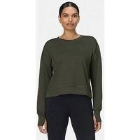 Sweaty Betty Womens Training After Class Crop Sweatshirt - Green
