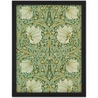 Artery8 Wall Art Print William Morris Pimpernel Arts Craft Pattern Design Large Framed Wall Dcor Art in Brown | Size: W18" x H24"