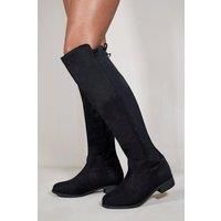 'Diem' Over The Knee Pull On Boots With Low Heel