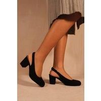 'Edith' Block Heel Slingback Shoes