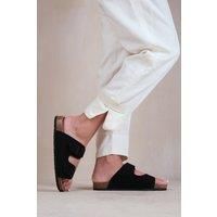 Willow' Two Strap Flat Sandals With Buckle Detail