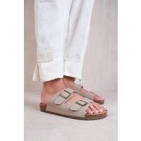 Willow' Two Strap Flat Sandals With Buckle Detail