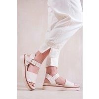 'Phoenix' Extra Wide Fit Classic Flat Sandals With Strap And Buckle Detail