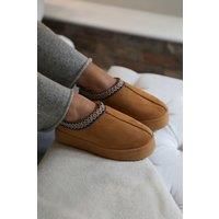 'Freeze' Flatform Embroidered Low Ankle Slipper Boots