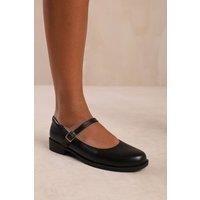 'Hawthorn' Extra Wide Fit Low Heel Loafer With Strap And Buckle Detail
