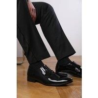 Mens Lace Up Formal Dress Shoes Classic Oxfords Derby Shoe for Office Business Casual Work Wedding Comfy Stylish Gents Shoes Black Patent