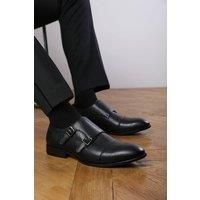 Mens Formal Double Buckle Monk Strap Shoes Gents Slip On Leather Office Business Wedding Smart Dress Comfy Stylish Shoe