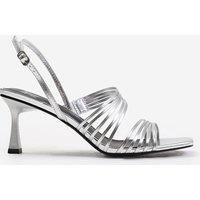 'Callie' Square Toe Low Block Slingback Heel With Multi Strap Detail