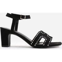 'Ivy' Low Block Heel With Cut Out Detailing And Diamantes